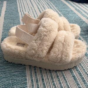UGG Women's Platform Cream Slippers